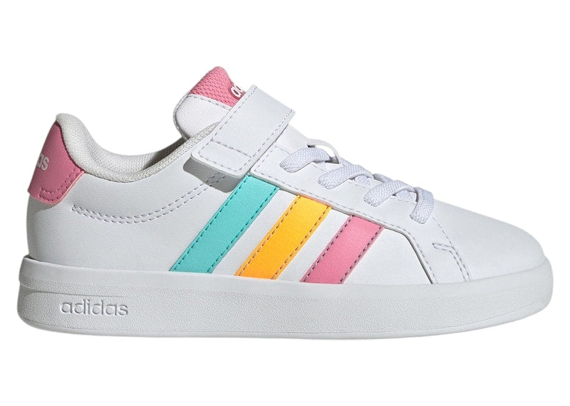adidas Grand Court 3.0 White Bliss Pink Lucid Tangerine (PS)