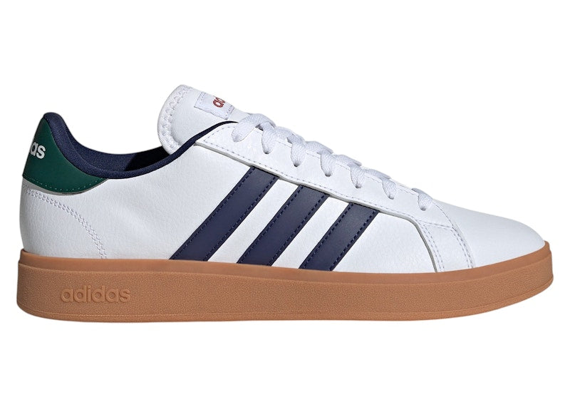 adidas Grand Court Base 2.0 Cloud White Dark Blue Collegiate Green