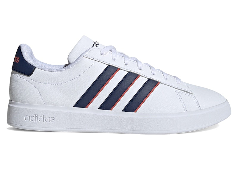 adidas Grand Court Cloud White Dark Blue Preloved Scarlet