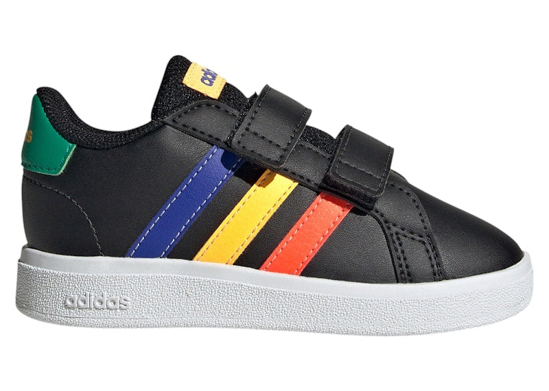 adidas Grand Court Lifestyle Hook And Loop Core Black Lucid Blue Court Green (TD)