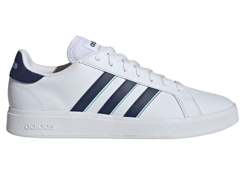 adidas Grand Court TD Cloud White Dark Blue Semi Flash Aqua