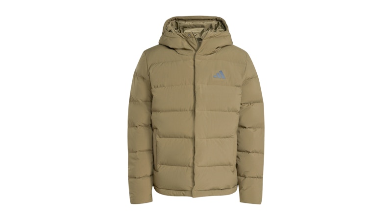 adidas Helionic Climawarm Hooded Down Jacket Olive Strata