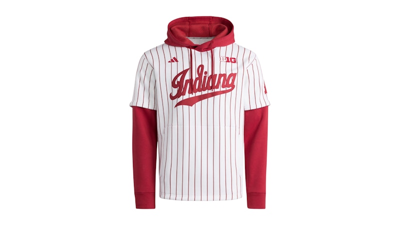 adidas Hoosiers Hooded Jersey Indiana White Team Victory Red