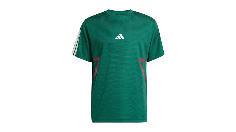 adidas House Of Tiro Colorblock Tee Dark Green Collegiate Burgundy White