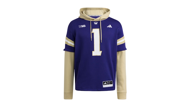 adidas Huskies Jersey Hoodie Washington Team College Purple White Team Sand