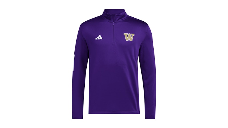 adidas Huskies Salute To Service Coached 1/Zip Jacket Washington Team College Purple White