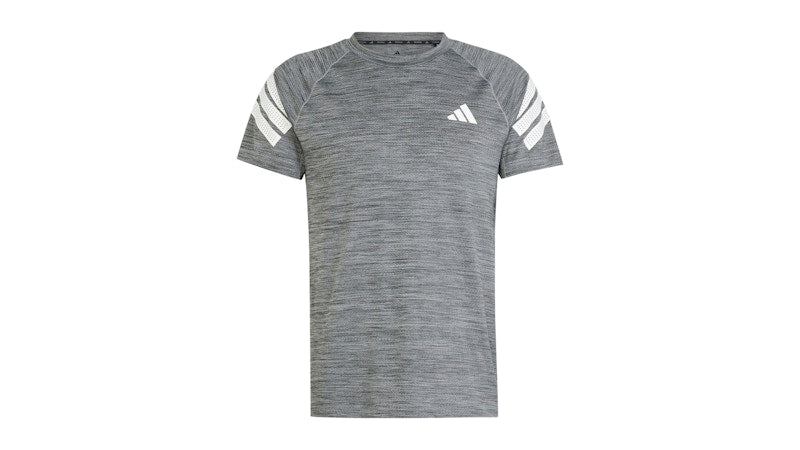 adidas Icon 3-Stripes Tee Black Melange White