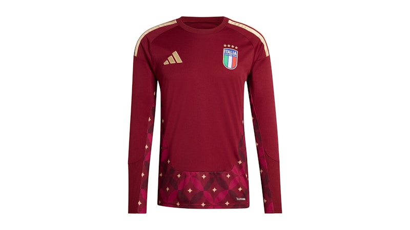 adidas Italy 2026 Home Goalkeeper Long Sleeve Jersey Team Coll Burgundy