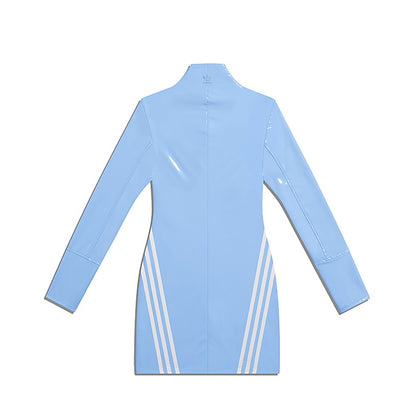 adidas Ivy Park 1/2 Zip Latex Dress Light Blue/White