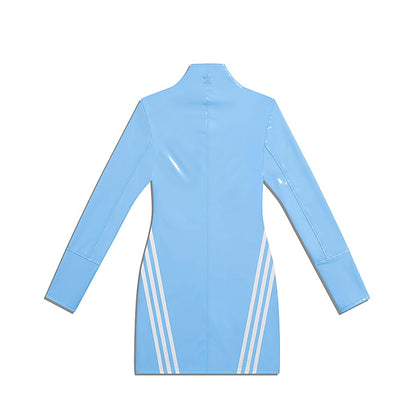 adidas Ivy Park 1/2 Zip Latex Dress (Plus Size) Light Blue/White