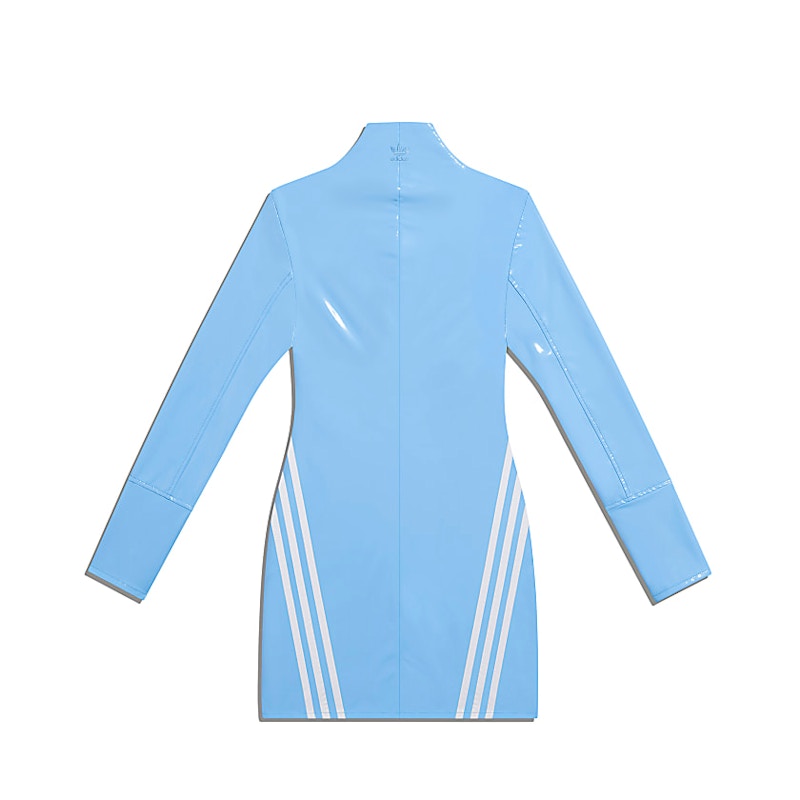 adidas Ivy Park 1/2 Zip Latex Dress (Plus Size) Light Blue/White