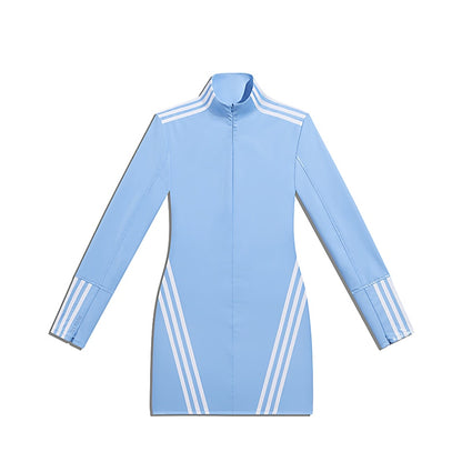 adidas Ivy Park 1/2 Zip Latex Dress (Plus Size) Light Blue/White