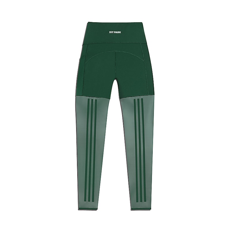 adidas Ivy Park 3-Stripes Mesh Tights (Plus Size) Dark Green