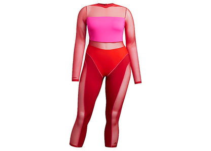 adidas Ivy Park Blocked Catsuit (Plus Size) Power Red/Shock Pink/Red