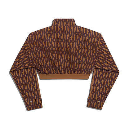 adidas Ivy Park Crop Monogram Track Jacket Wild Brown/Night Red