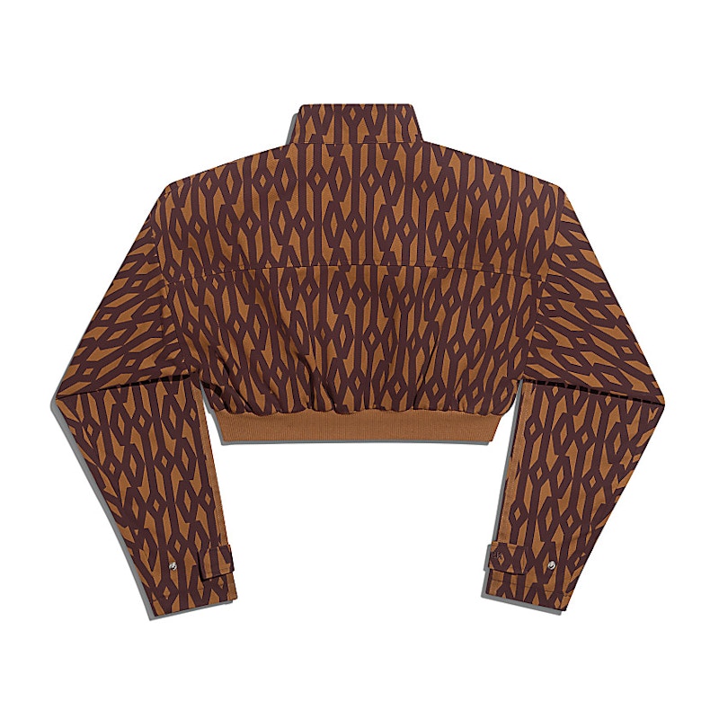 adidas Ivy Park Crop Monogram Track Jacket Wild Brown/Night Red