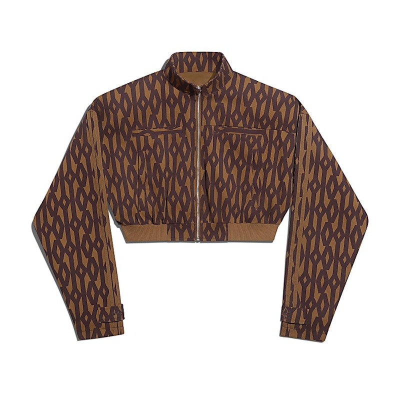 adidas Ivy Park Crop Monogram Track Jacket Wild Brown/Night Red