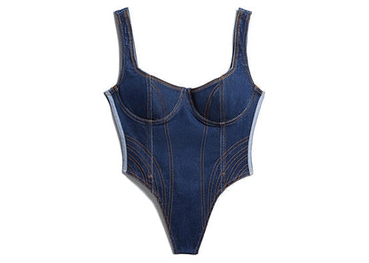 adidas Ivy Park Denim Bodysuit Dark Denim