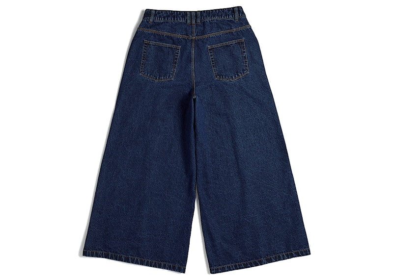 adidas Ivy Park Women's Denim Wide-Leg Snap Pants Dark Denim