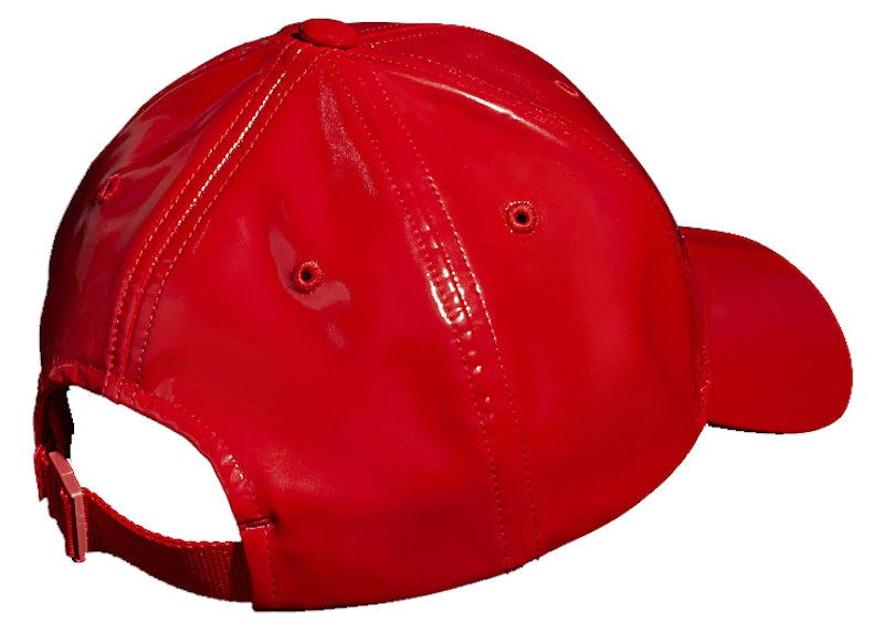 adidas Ivy Park Faux Latex Baseball Cap Red