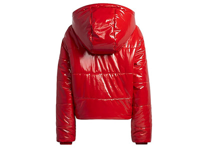adidas Ivy Park Faux Latex Crop Puffer Jacket (All Gender) Red