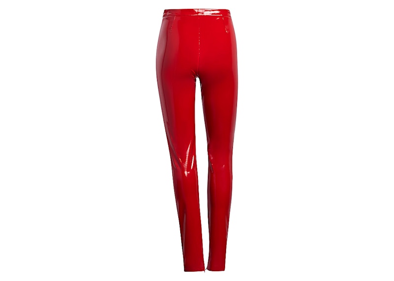 adidas Ivy Park Faux Latex Straight-Leg Pants Red