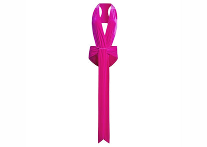 adidas Ivy Park Front-Tie-One-Piece Swimsuit Shock Pink