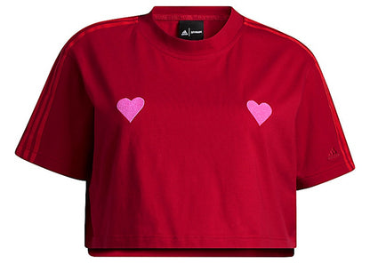 adidas Ivy Park Graphic Crop Tee Power Red