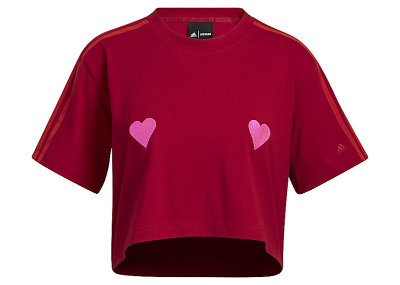 adidas Ivy Park Graphic Crop Tee Power Red