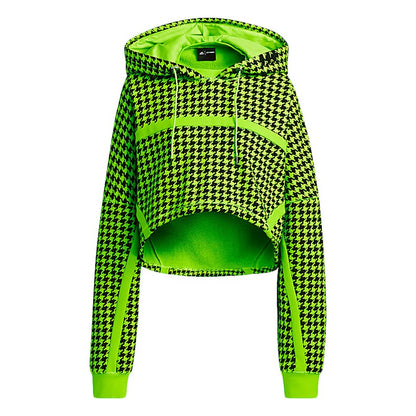 adidas Ivy Park Halls of Ivy Allover Print Cropped Hoodie Semi Solar Slime/Black