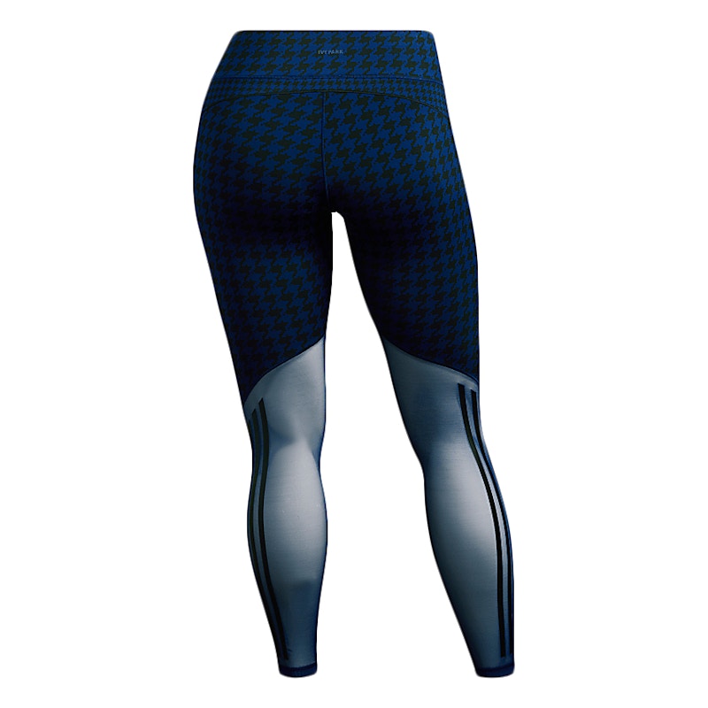 adidas Ivy Park Halls of Ivy Allover Print Sheer Tights (Plus Size) Dark Blue/Black