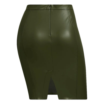 adidas Ivy Park Halls of Ivy Faux Leather Skirt (Plus Size) Wild Pine