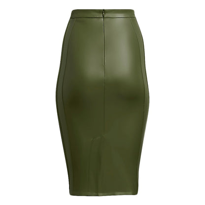 adidas Ivy Park Halls of Ivy Faux Leather Skirt Wild Pine