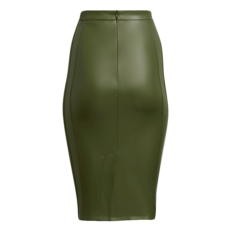 adidas Ivy Park Halls of Ivy Faux Leather Skirt Wild Pine