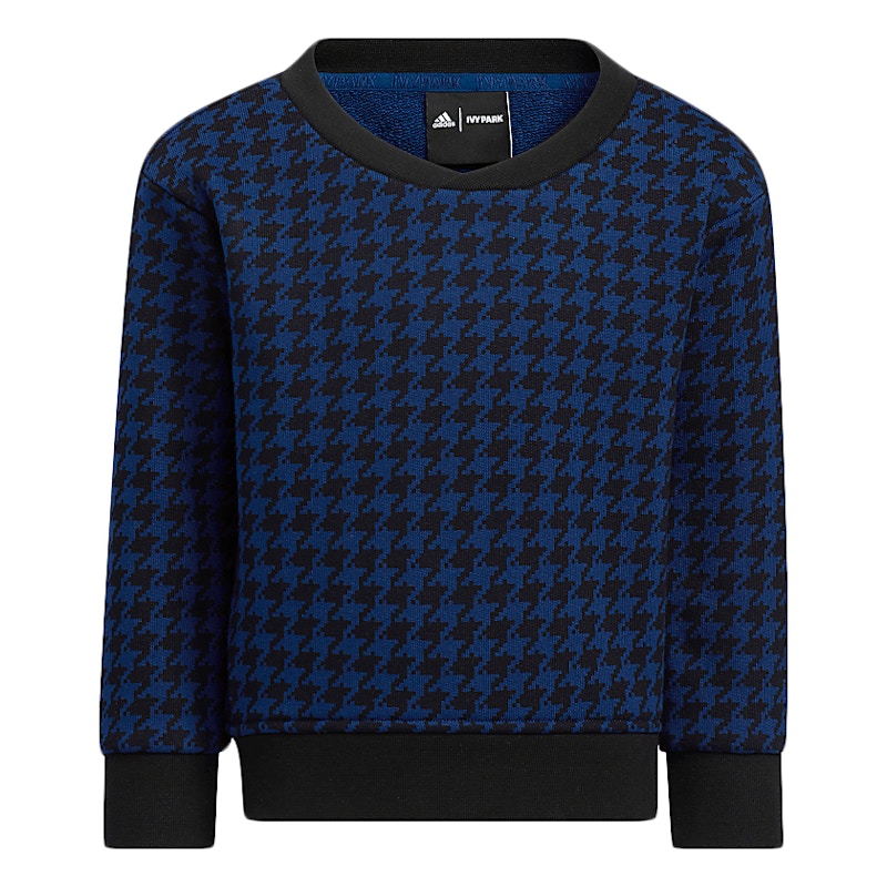 adidas Ivy Park Halls of Ivy Kids Allover Print Crewneck Sweatshirt (All Gender) Dark Blue/Black