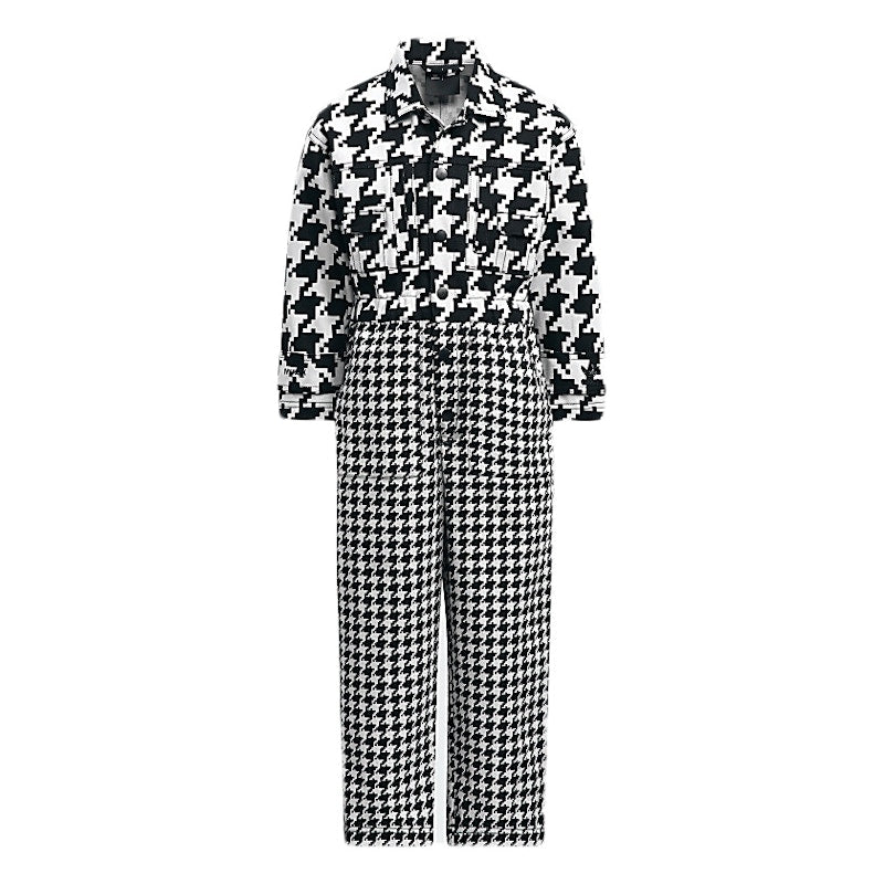 adidas Ivy Park Halls of Ivy Kids Denim Houndstooth Jumpsuit (All Gender) Clear Grey/Black