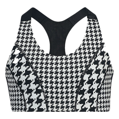 adidas Ivy Park Halls of Ivy Kids Houndstooth Sports Bra Clear Grey/Black