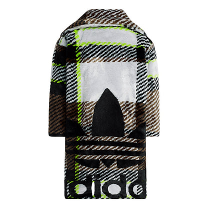 adidas Ivy Park Halls of Ivy Kids Long Printed Faux Fur Jacket Clear Grey/Brown/Black/Semi Solar Slime