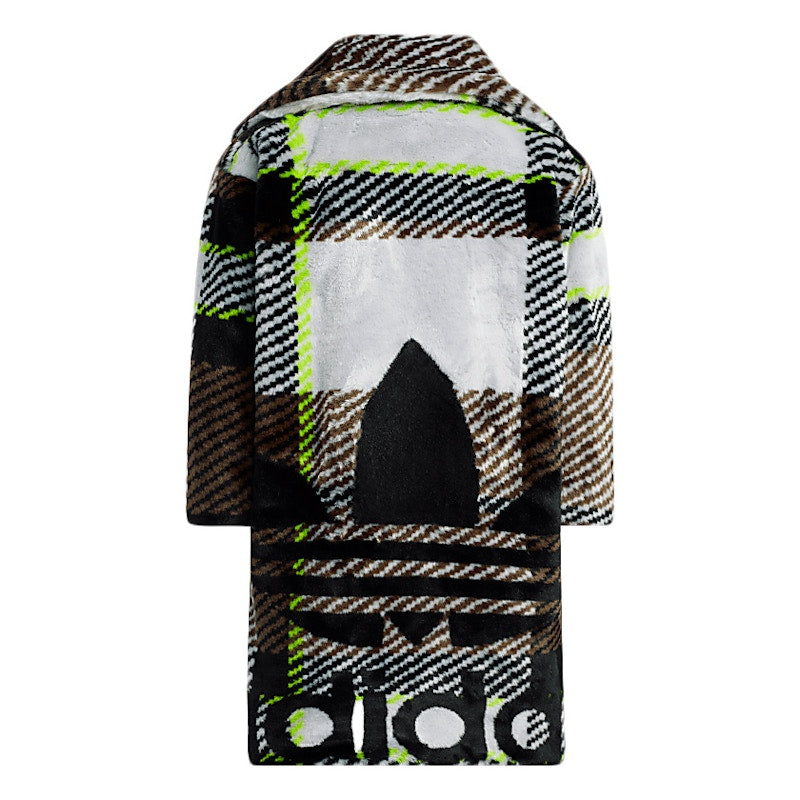adidas Ivy Park Halls of Ivy Kids Long Printed Faux Fur Jacket Clear Grey/Brown/Black/Semi Solar Slime