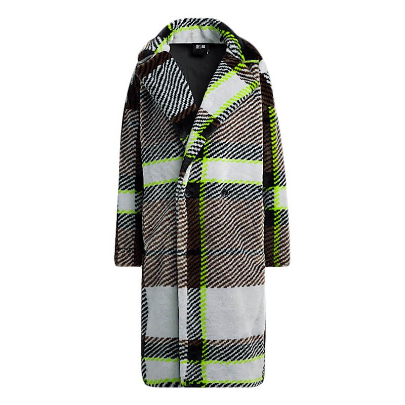adidas Ivy Park Halls of Ivy Plaid Faux Fur Jacket (All Gender) Light Solid Grey/Black/Brown/Semi Solar Slime