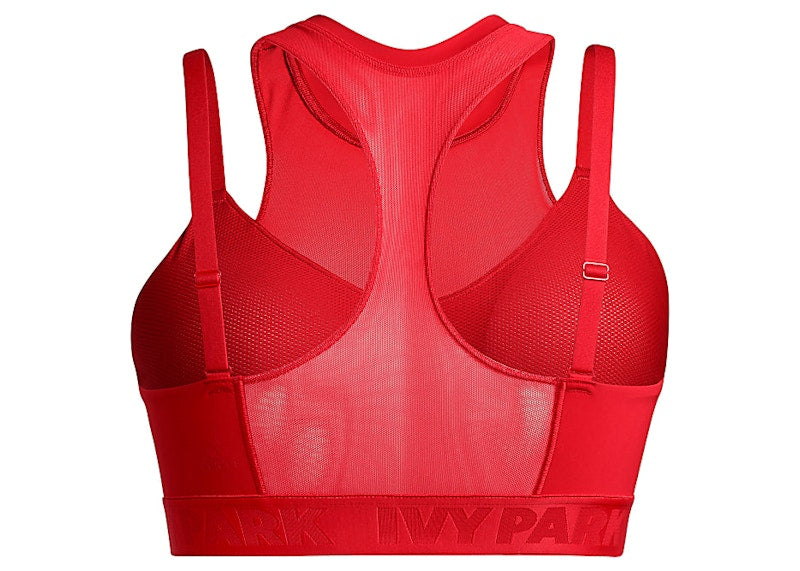 adidas Ivy Park High-Neck Sheer Bra (Plus Size) Red