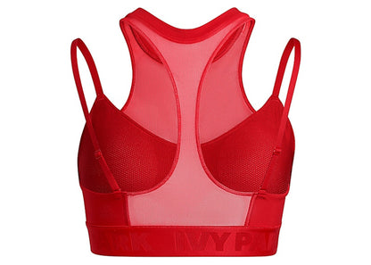 adidas Ivy Park High-Neck Sheer Bra Red