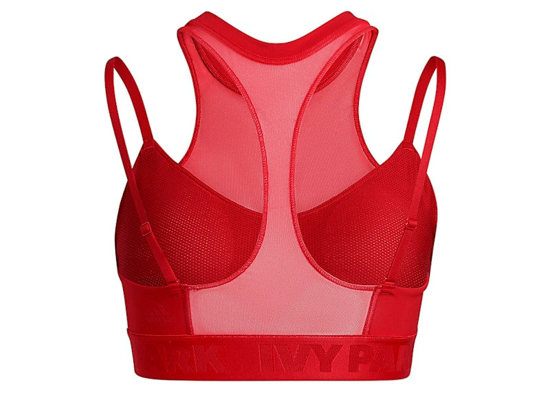 adidas Ivy Park High-Neck Sheer Bra Red
