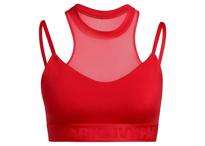 adidas Ivy Park High-Neck Sheer Bra Red
