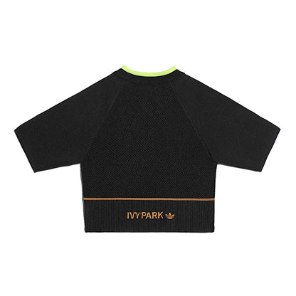 adidas Ivy Park Knit Crop Top (Plus Size) Black/Mesa