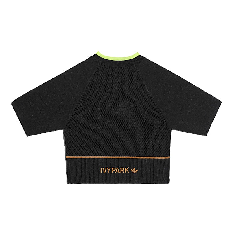 adidas Ivy Park Knit Crop Top (Plus Size) Black/Mesa