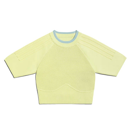 adidas Ivy Park Knit Crop Top (Plus Size) Yellow Tint