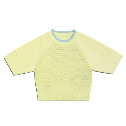 adidas Ivy Park Knit Crop Top Yellow Tint