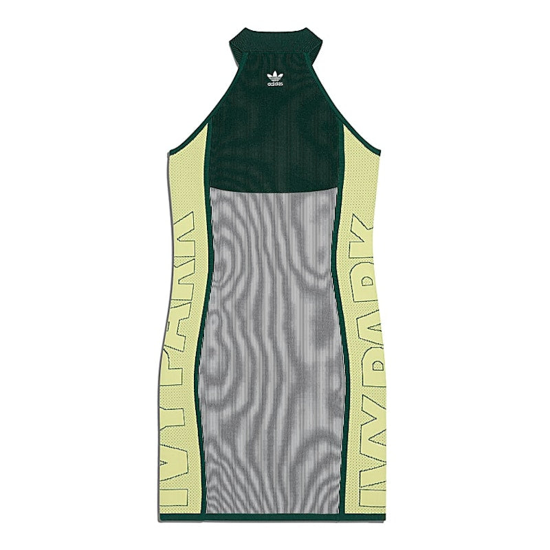 adidas Ivy Park Knit Logo Dress (Plus Size) Dark Green/Black/Green Tint/Yellow Tint