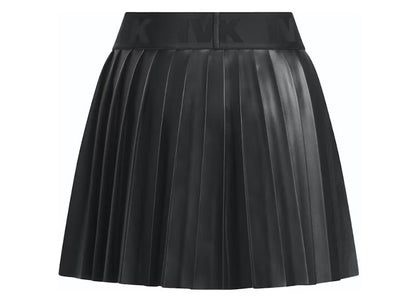 adidas Ivy Park Leather Pleated Mini Skirt (Asia Sizing) Black
